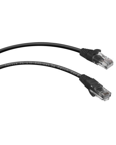 PC-UTP-RJ45-Cat.5e-1m-BK (7676c), чёрный. Патч-корд медный. CABEUS в Екатеринбурге