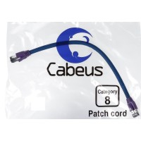 PC-SSTP-RJ45-Cat.8-0.5m-LSZH (9700c), серый. Патч-корд медный. CABEUS