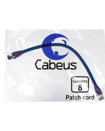 PC-SSTP-RJ45-Cat.8-0.5m-LSZH (9700c), серый. Патч-корд медный. CABEUS в Екатеринбурге