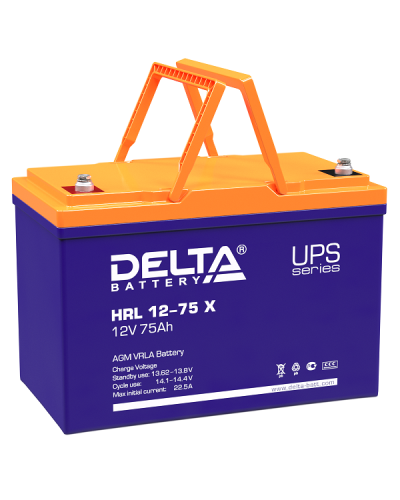 Delta HRL 12-75 X. Аккумулятор герметичный свинцово-кислотный. Delta в Екатеринбурге