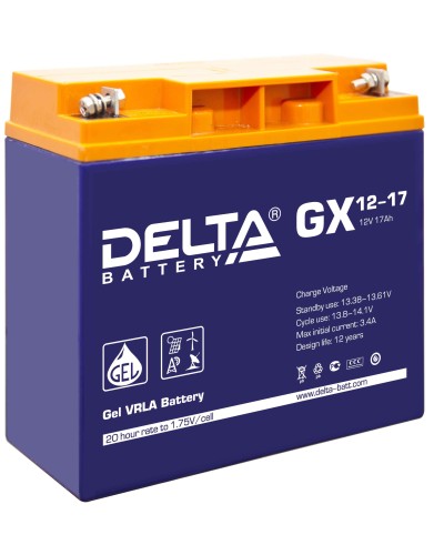 Delta GX 12-17. Аккумулятор герметичный свинцово-кислотный. Delta в Екатеринбурге