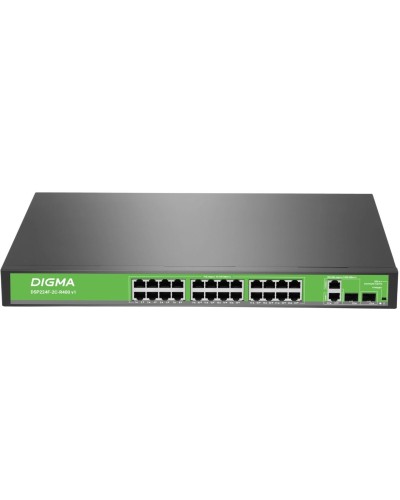 DSP224F-2C-R400 DSP224F-2C-R400 V1 (L2) 24х100Мбит/с 2хКомбо(1000BASE-T/SFP) 24PoE 24PoE+ 400W. Коммутатор с питанием по PoE. Digma в Екатеринбурге