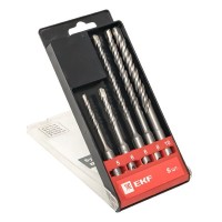 Набор буров по бетону SDS-plus (5/110, 6/110, 6/160, 8/160, 10/160)(2 резца) Master (db-h5-2х4). Набор буров по бетону. EKF