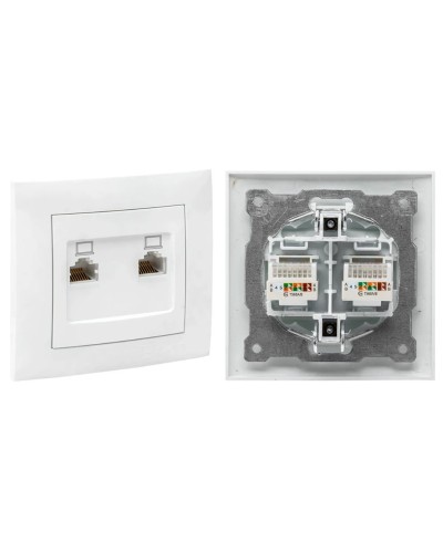 Валенсия розетка комп RJ-45 2-местная (EWK02-035-10). Розетка комп RJ-45 2-местная. EKF в Екатеринбурге