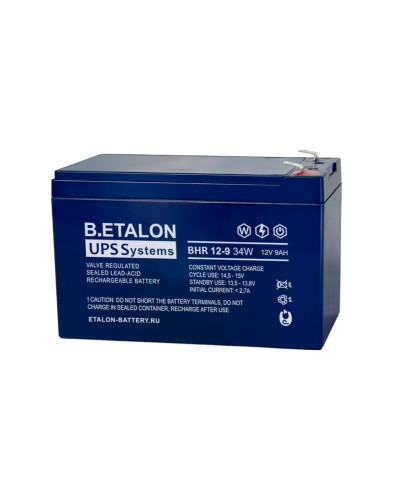 B.ETALON BHR 12-9 34W. Аккумулятор герметичный свинцово-кислотный. ETALON в Екатеринбурге