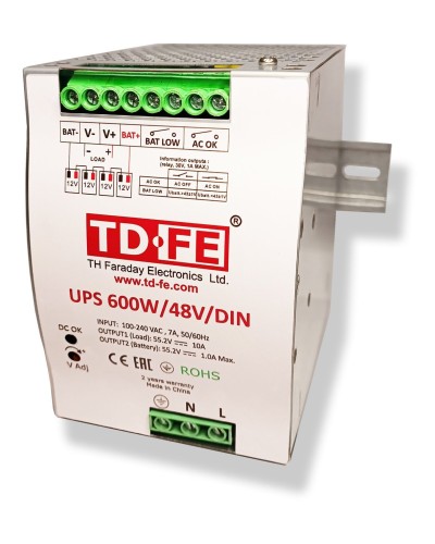 UPS 600W/48V/DIN. Источник вторичного электропитания резервированный. FARADAY в Екатеринбурге