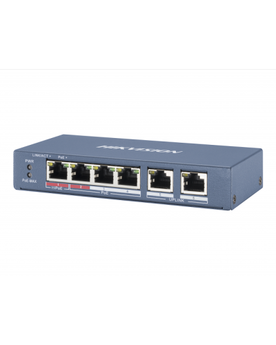 DS-3E0106P-E/M. Коммутатор с питанием POE. Hikvision в Екатеринбурге