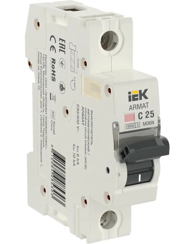 M06N 1P C 25А 6кА ARMAT (AR-M06N-1-C025). Автоматический выключатель. IEK в Екатеринбурге