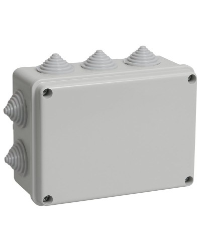 Коробка распаячная КМ41241 150х110х70 открытой проводки IP44 10 гермовводов серая (UKO10-150-110-070-K41-44). Коробка распаячная безгалогенная (HF). IEK в Екатеринбурге