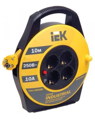УК10 4 места, 10м (WKP14-10-04-10). Удлинитель на катушке Industrial. IEK в Екатеринбурге