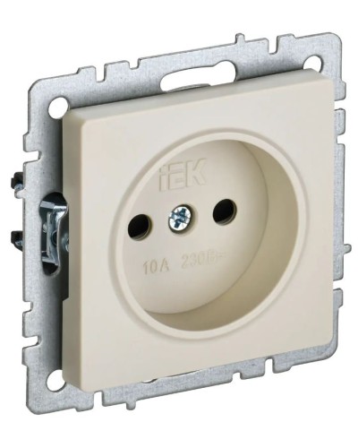 Розетка без з/к РСш10-2-БрКр бежевый BRITE (BR-R13-10-K10). Розетка без заземления с защитными шторками. IEK в Екатеринбурге