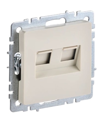 Розетка RJ11+RJ45 РК/Т12-БрКр бежевый BRITE (BR-KT20-O-1-K10). Розетка двойная. IEK в Екатеринбурге