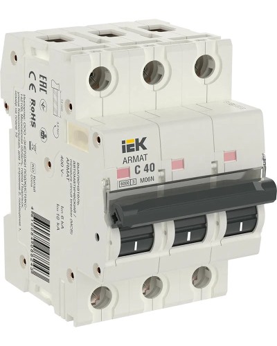M06N 3P C 40А 6кА ARMAT (AR-M06N-3-C040). Автоматический выключатель. IEK в Екатеринбурге