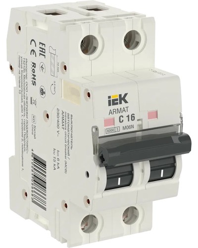M06N 2P C 16А 6кА ARMAT (AR-M06N-2-C016). Автоматический выключатель. IEK в Екатеринбурге