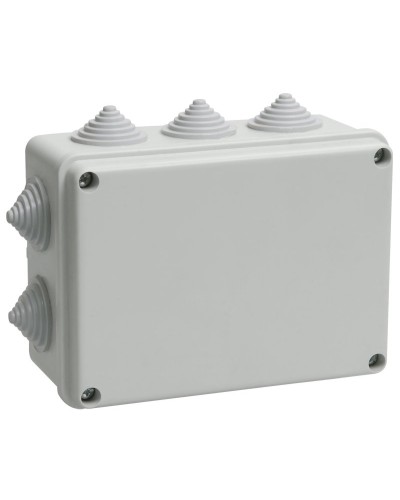 Коробка распаячная КМ41242 150х110х70 открытой проводки IP55 10 гермовводов серая (UKO10-150-110-070-K41-55). Коробка распаячная безгалогенная (HF). IEK в Екатеринбурге