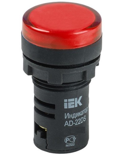 Лампа AD22DS (LED)матрица D22мм красный 230В (BLS10-ADDS-230-K04). Светосигнальный индикатор. IEK в Екатеринбурге
