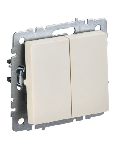 Выключатель 2-клавишный проходной ВС10-2-6-БрКр бежевый BRITE (BR-V22-0-10-K10). Выключатель. IEK в Екатеринбурге