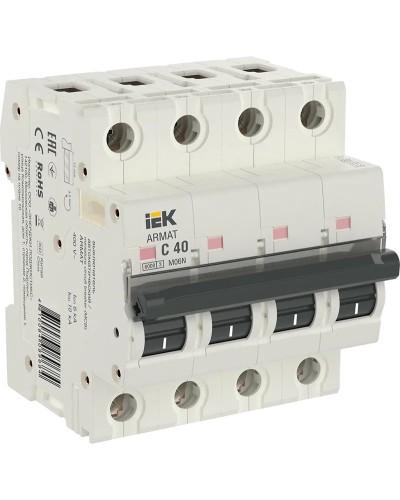 M06N 4P C 40А 6кА ARMAT (AR-M06N-4-C040). Автоматический выключатель. IEK в Екатеринбурге