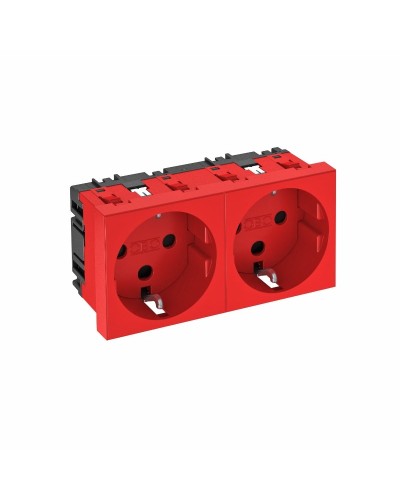 STD-D0 SRO2, (6120028). Розетка 0° двойная 2х2К+З, со шторками, 16А 250В красная. OBO Bettermann в Екатеринбурге