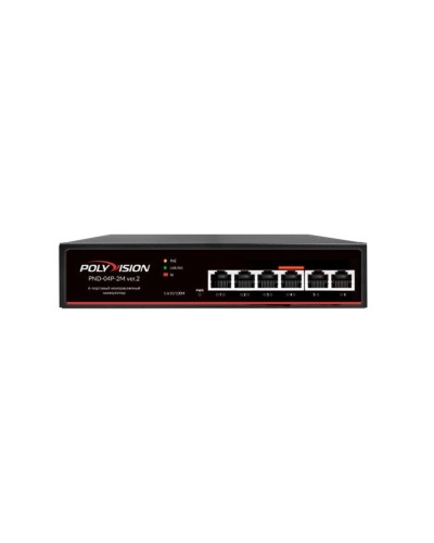 PND-04P-2M v.2. Коммутатор 6-портовый с функцией PoE. Polyvision в Екатеринбурге
