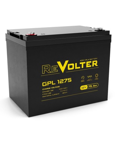Revolter GPL 1275. Аккумулятор автомобильный герметичный свинцово-кислотный. Revolter в Екатеринбурге