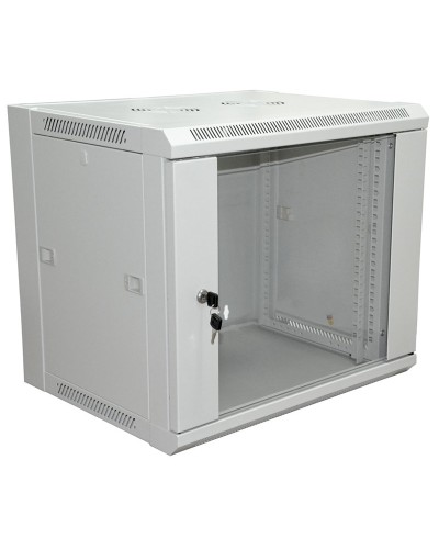 Шкаф телекоммуникационный 19 настенный 12U 600×450×635 мм (ШxГxВ) - передняя дверь стекло, боковые стенки съемные (разобранный) RAL 7035 (04-2202). Шкаф телекоммуникационный 19 настенный 12U. Rexant в Екатеринбурге