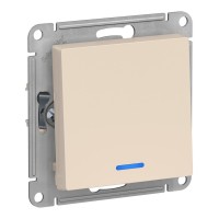 AtlasDesign выключатель 1-клавишный с подсветкой, скрытой установки, механизм, бежевый (ATN000213). Выключатель. Systeme Electric