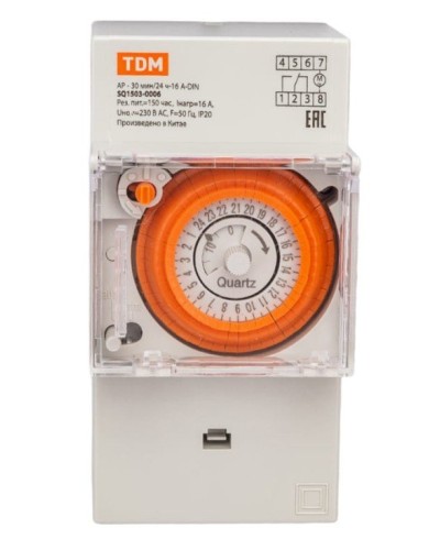 АР-30мин/24ч-16А-DIN (3 модуля) TDM (SQ1503-0006). Аналоговое суточное реле. TDM ЕLECTRIC в Екатеринбурге