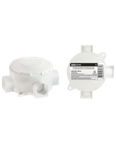 Распаячная коробка ОП D80х35мм, IP42, 3-х рожковая, белая TDM (SQ1401-4014). Распаячная коробка ОП. TDM ЕLECTRIC в Екатеринбурге
