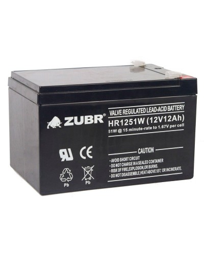 ZUBR HR 1251W (12V, 12Ah). Аккумулятор герметичный свинцово-кислотный. ZUBR в Екатеринбурге