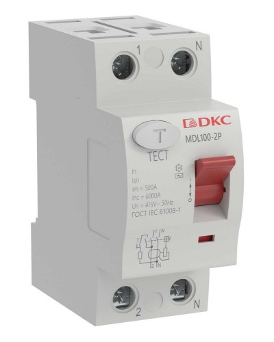 YON MAX MDL100 ВДТ, 2P, 10mA, 16A, АС (MDL100-2P1-16-AC). Автоматический выключатель дифференциальный (УЗО). ДКС в Екатеринбурге