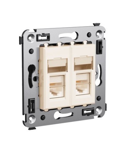 Розетка RJ-45 Avanti в стену двойная экранированная ванильная дымка (4405364). Розетка. ДКС в Екатеринбурге
