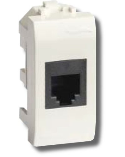 Розетка RJ-45 Brava 1 модуль белая (76457B): Розетка компьютерная экранированная с одним разъёмом в Екатеринбурге