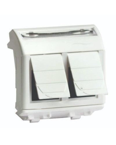 Розетка RJ-45 Brava 2 модуля слоновая кость (75656S): Розетка компьютерная с двумя разъёмами в Екатеринбурге