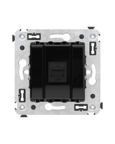 Розетка RJ-45 в стену, кат.5E, Avanti, одинарная, черный квадрат (4402663). Розетка компьютерная. ДКС в Екатеринбурге