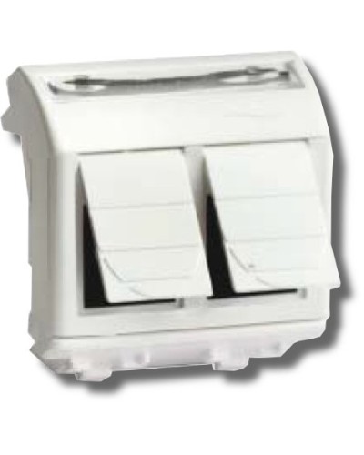 Розетка RJ-45 Brava 2 модуля белая (76459B): Розетка компьютерная с двумя разъёмами в Екатеринбурге