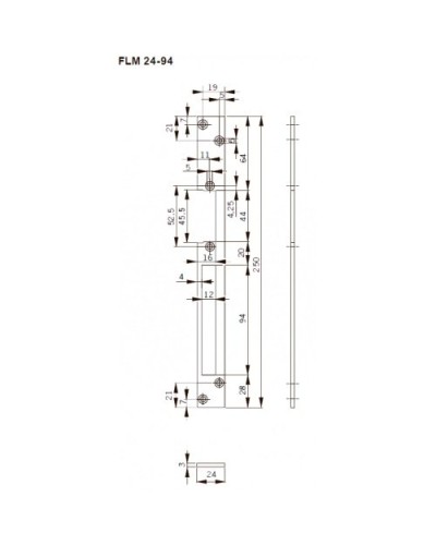 FLH24-94. Запорная планка длинная. dormakaba в Екатеринбурге