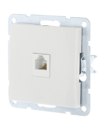 Розетка RJ-45 кат. 5е с накладкой, белый LK60 (866104-1). Розетка компьютерная. Экопласт в Екатеринбурге