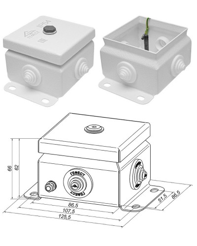КМ IP55-0808 (без DIN рейки). Коробка монтажная электротехническая. Гефест в Екатеринбурге