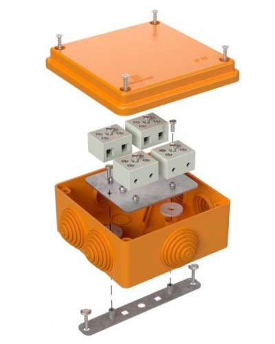 Коробка огнестойкая 100х100х50 (40-0300-FR1.5-8). Коробка огнестойкая для открытой установки. Промрукав в Екатеринбурге