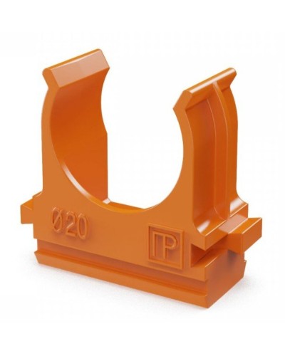 Крепёж-клипса для труб АБС-пластик оранжевая D20 (100 шт) (PR13.0064). Крепление для труб ПВХ. Промрукав в Екатеринбурге