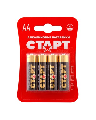 СТАРТ LR6-BL4 (1,5 В, AA, LR6), упак. 4 шт. БЛИСТЕР. Алкалиновые батарейки. СТАРТ в Екатеринбурге